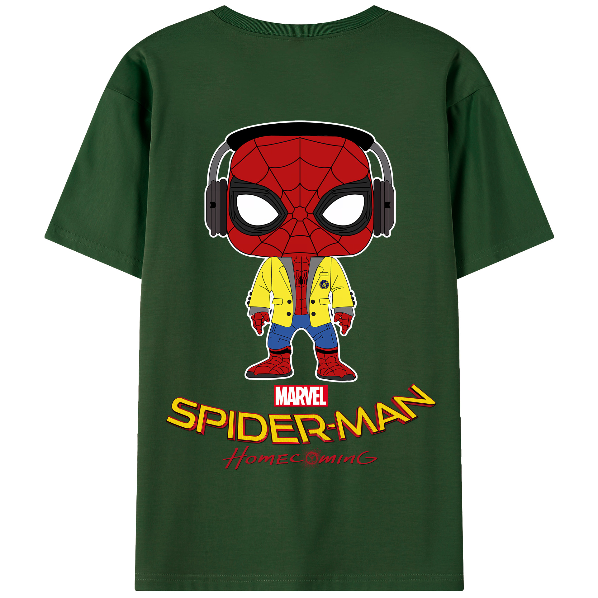 （画像用） Spider Man スパイダーマン 綿100％半袖Tシャツ（背面プリント）